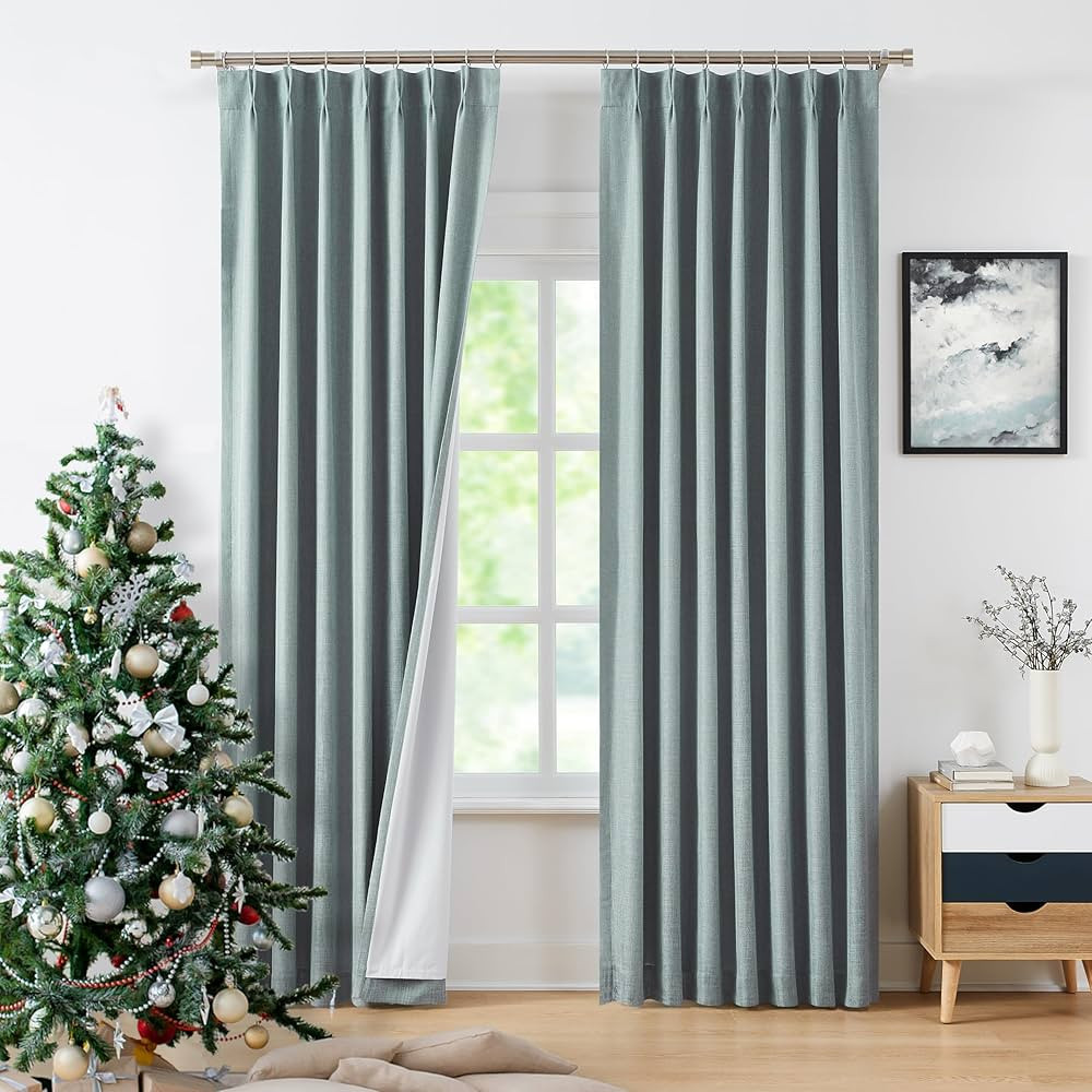 WEST LAKE Mineral Green Bailey Pinch Pleat Full Blackout Curtains with Liners 84 Inches Long,Rust... | Amazon (US)