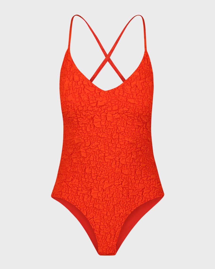 Mara Hoffman Emma Textured One-Piece Swimsuit | Neiman Marcus