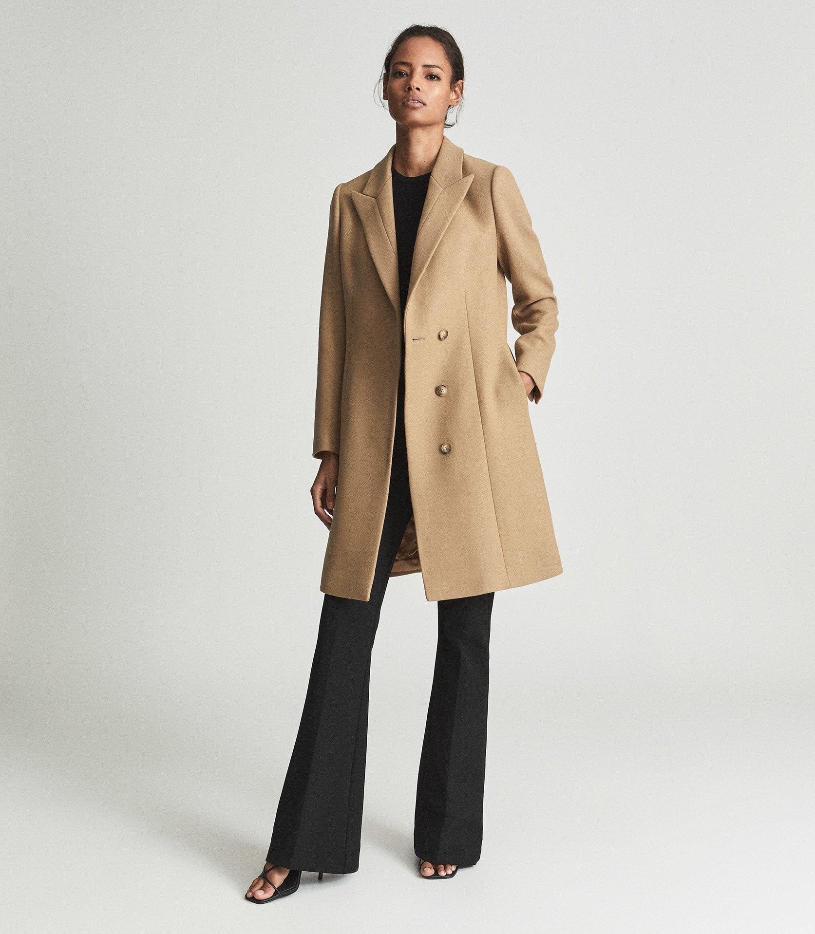 PETITE WOOL-BLEND MID-LENGTH COAT | Reiss (UK)