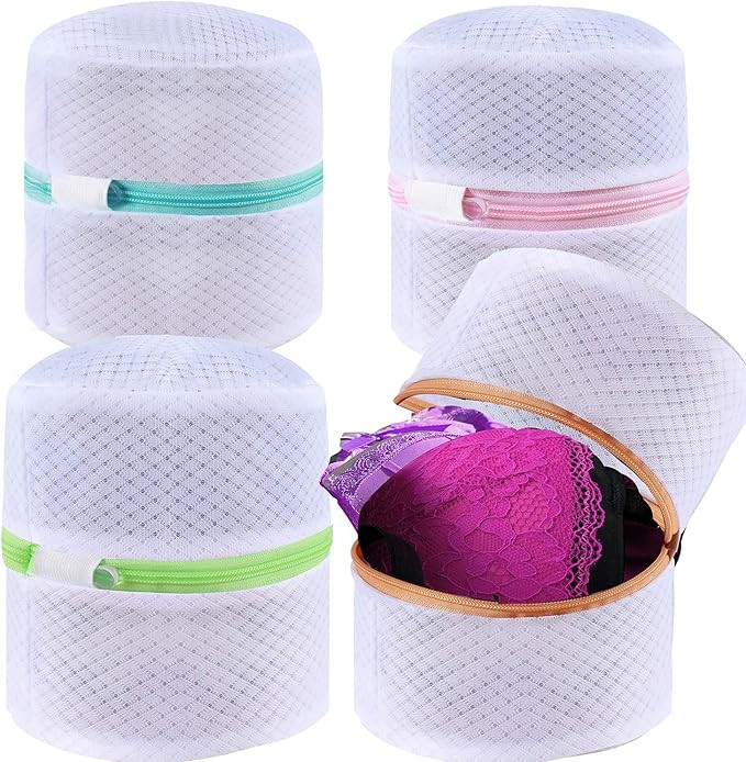 BAGAIL Set of 4 Mesh Bra Wash Bags with Premium Zipper Travel Laundry Bag for Intimates Lingerie ... | Amazon (US)
