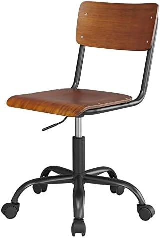 Modern 20" Metal Office Chair in Walnut/Gunmetal Finish | Amazon (US)