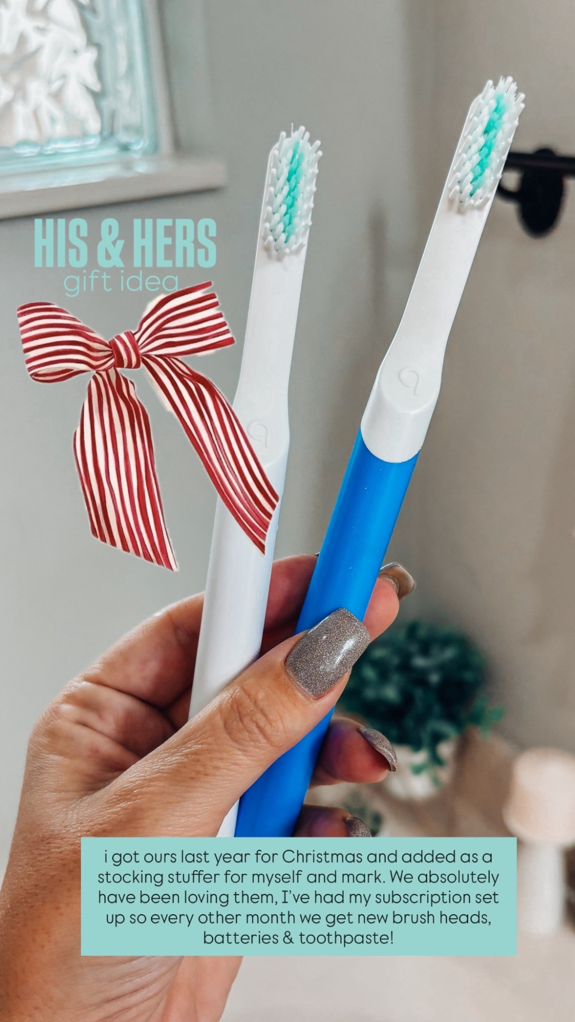 i got ours last year for Christmas and added as a stocking stuffer for myself and mark. We absolutely have been loving them, I’ve had my subscription set up so every other month we get new brush heads, batteries & toothpaste! 

#LTKGiftGuide #LTKHoliday #LTKmorningroutine