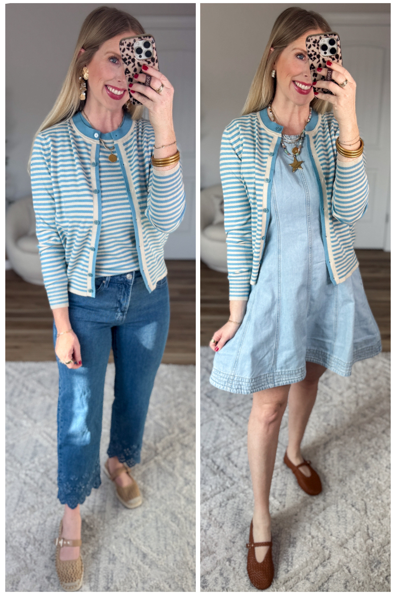 2 ways to style this blue stripe cardigan from Walmart! 

#LTKmomlife #LTKootd #LTKWorkwear