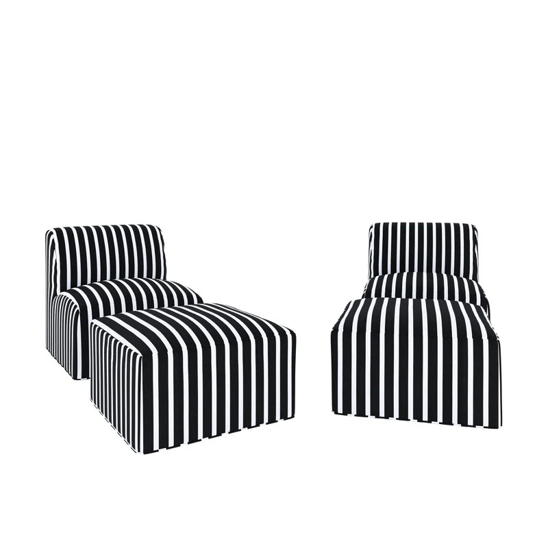 Eliana Outdoor Armless Lounge Chair with Sunbrella Cushions and Ottoman | Wayfair North America