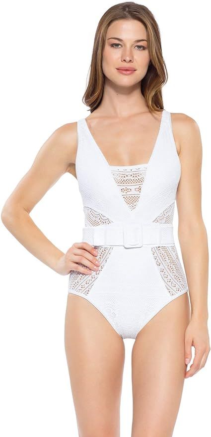 Becca by Rebecca Virtue Women's Belted Over The Shoulder One Piece Swimsuit | Amazon (US)