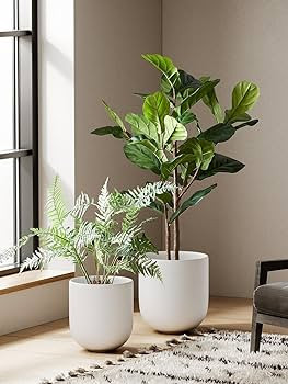 LE TAUCI 12 Inch Pots for Plants, Ceramic Large Planters for Indoor Plants, Indoor Plant Pots for... | Amazon (US)