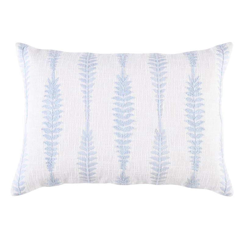 White Embroidered Fern Throw Pillow, 14x20 | At Home
