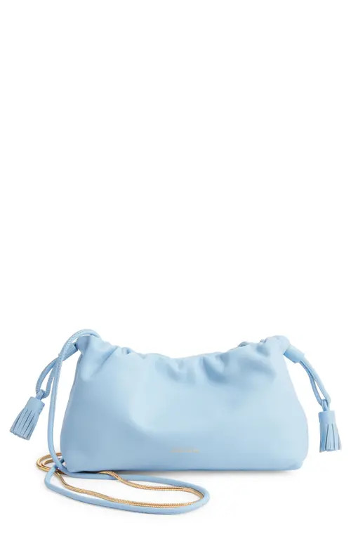 Veronica Beard Small Stash Leather Drawstring Clutch in Light Blue at Nordstrom | Nordstrom