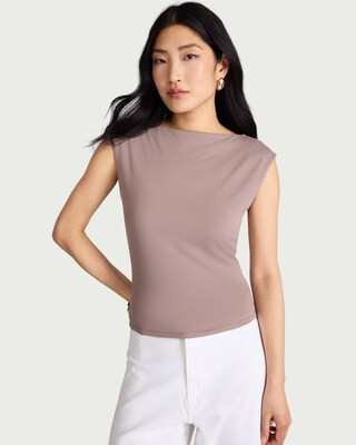 F&F Polyamide Slash Neck Sleeveless Top in Brown | Tesco F&F