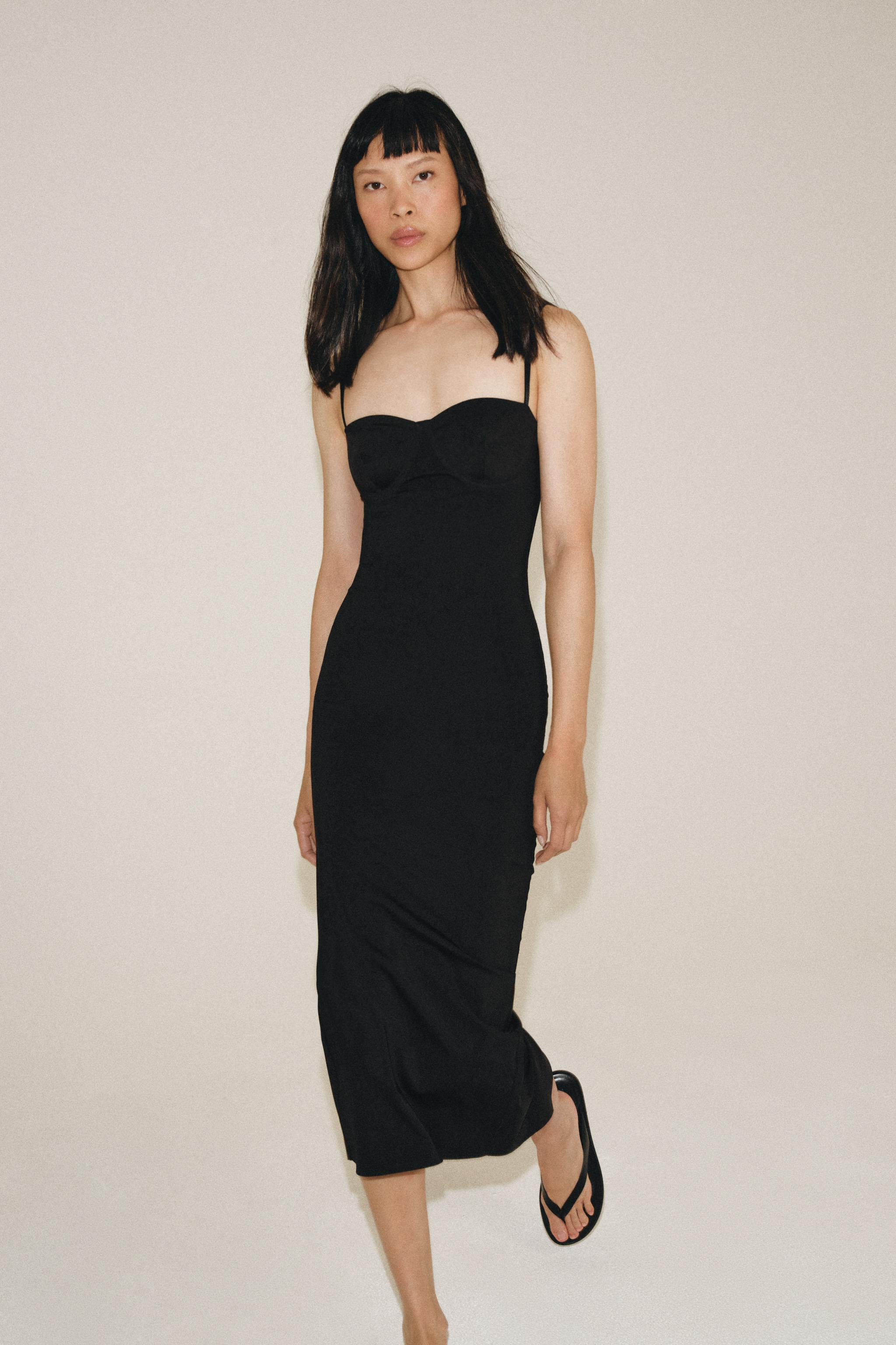 POLYAMIDE MIDI DRESS | Zara US