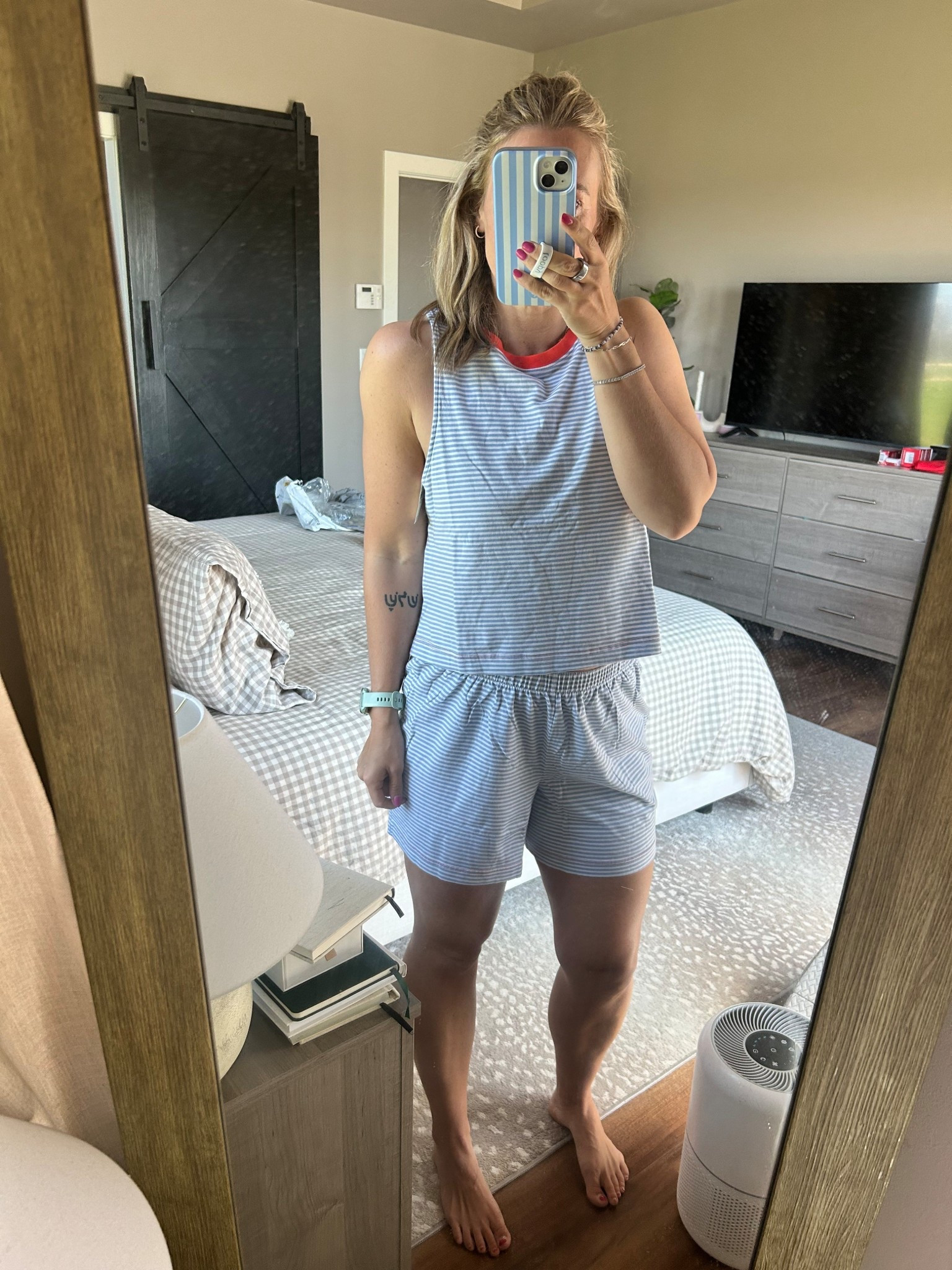 Small top & shorts — love the stripes! 

#LTKxAerie #LTKSaleAlert #LTKmomlife