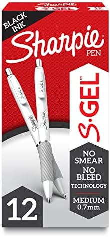 Sharpie S-Gel, Gel Pens, Medium Point (0.7mm), Pearl White Body, Black Gel Ink Pens, 12 Count | Amazon (US)