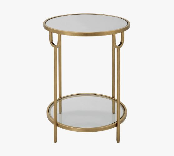 Ellodie Round Glass Accent Table (17") | Pottery Barn (US)