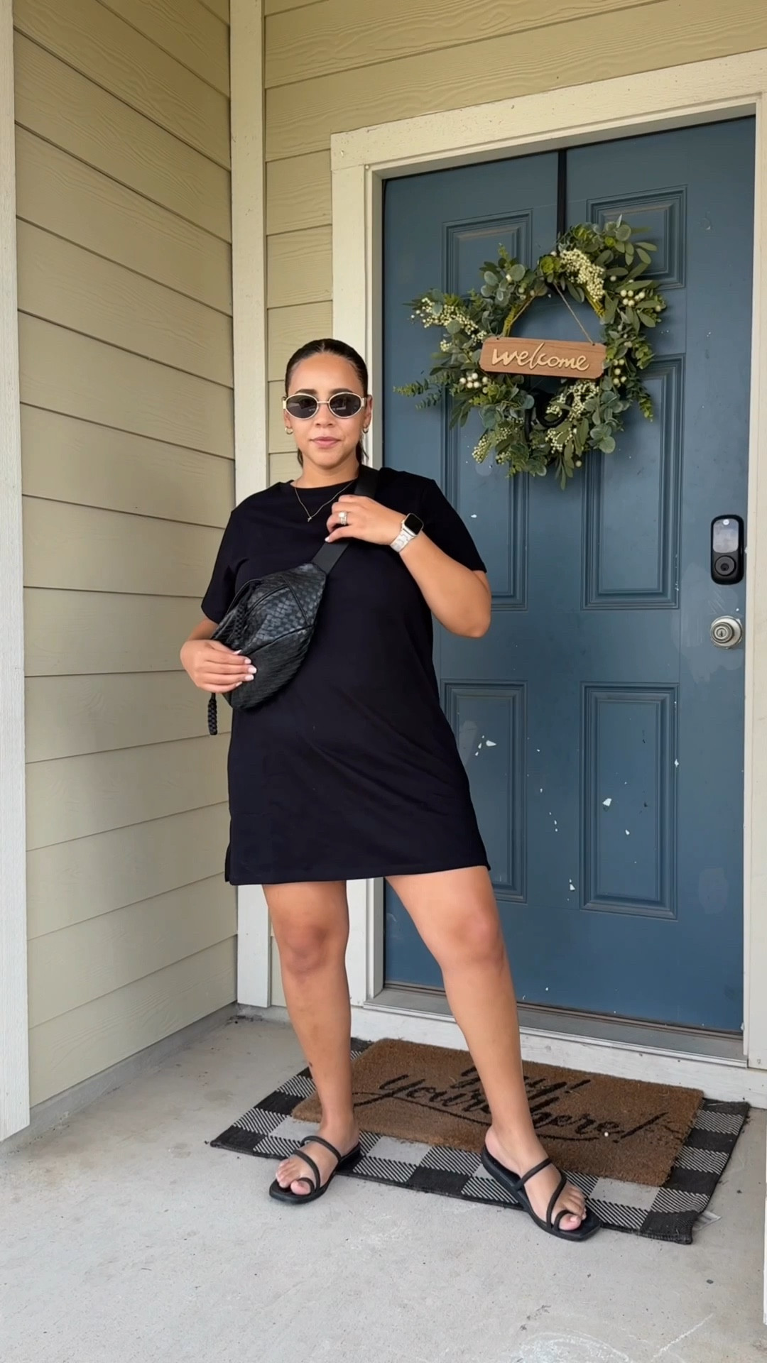 Perfect black T-shirt dress. All black outfit, mom ootd 

#LTKMidsize #LTKFindsUnder50 #LTKStyleTip