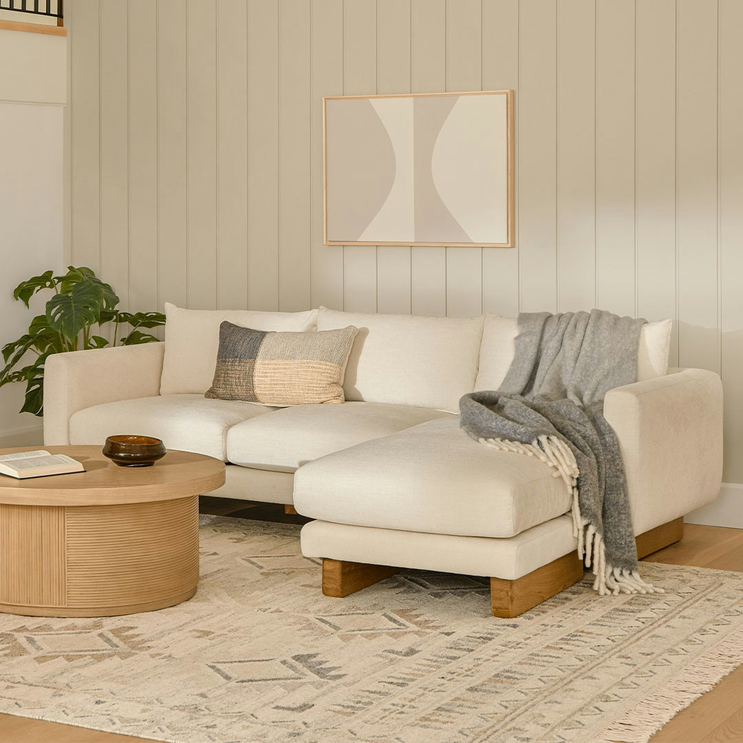 Kalok 92" Reversible Sectional - Buckler Ivory | Article