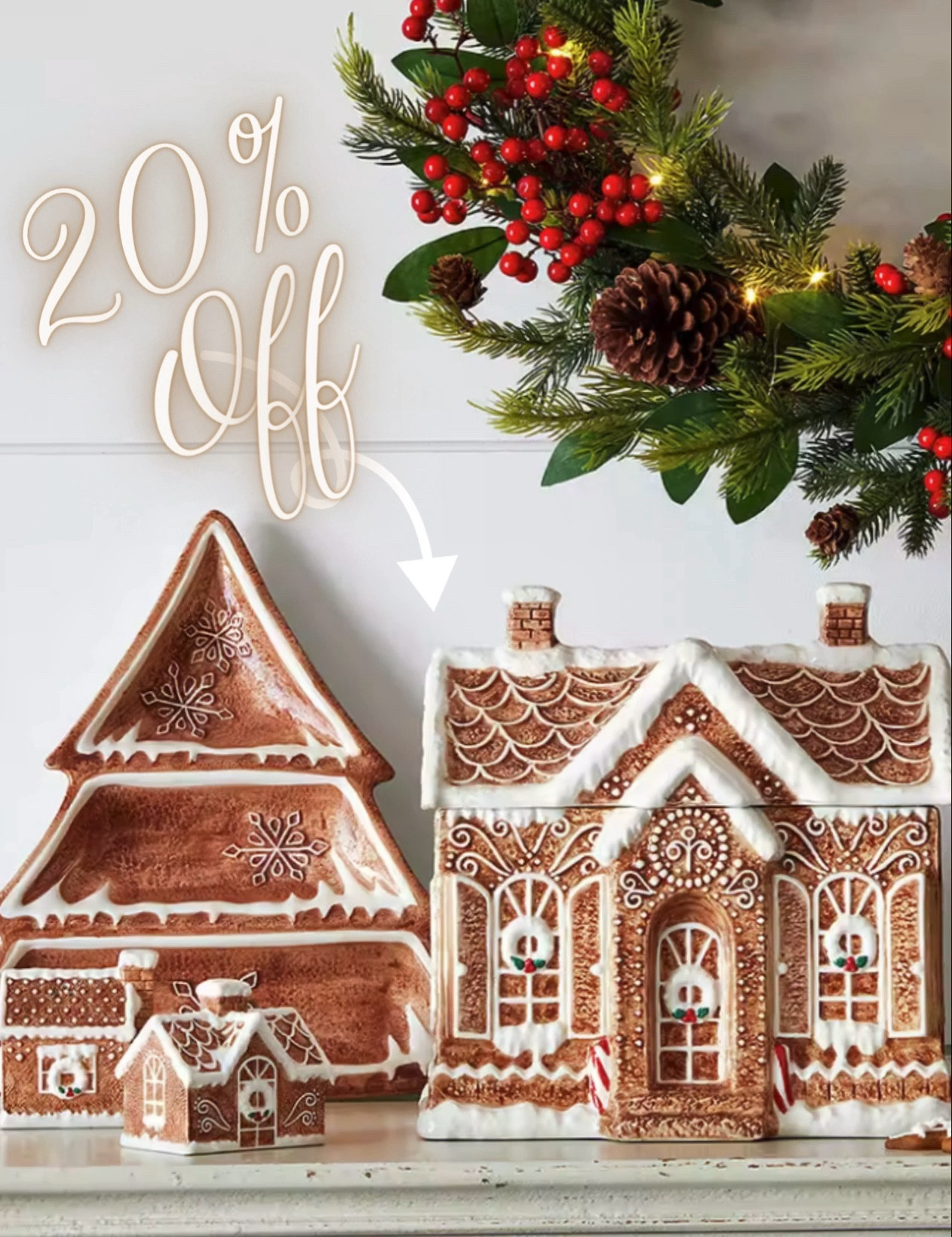 Capture the holiday season with this beautifully designed gingerbread collection. Crafted from embossed ceramic, this Gingerbread house cookie jar and Christmas tree platter features charming designs that make them a perfect addition for a festive kitchen. Display them as decor or fill them with sweet treats to bring joy to family and friends throughout the holidays. The matching salt and pepper shakers are a fun feature to complete the collection. Each piece would make a wonderful gift with homemade baked goods. Use code WEREWOLF for 25% off, but hurry while they’re still in stock.

#LTKHoliday #LTKhome #LTKsalealert