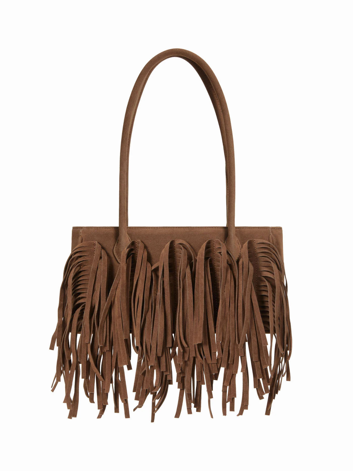 Suede FAUX SUEDE FRINGED SHOULDER BAG For Daily Casual | Cider