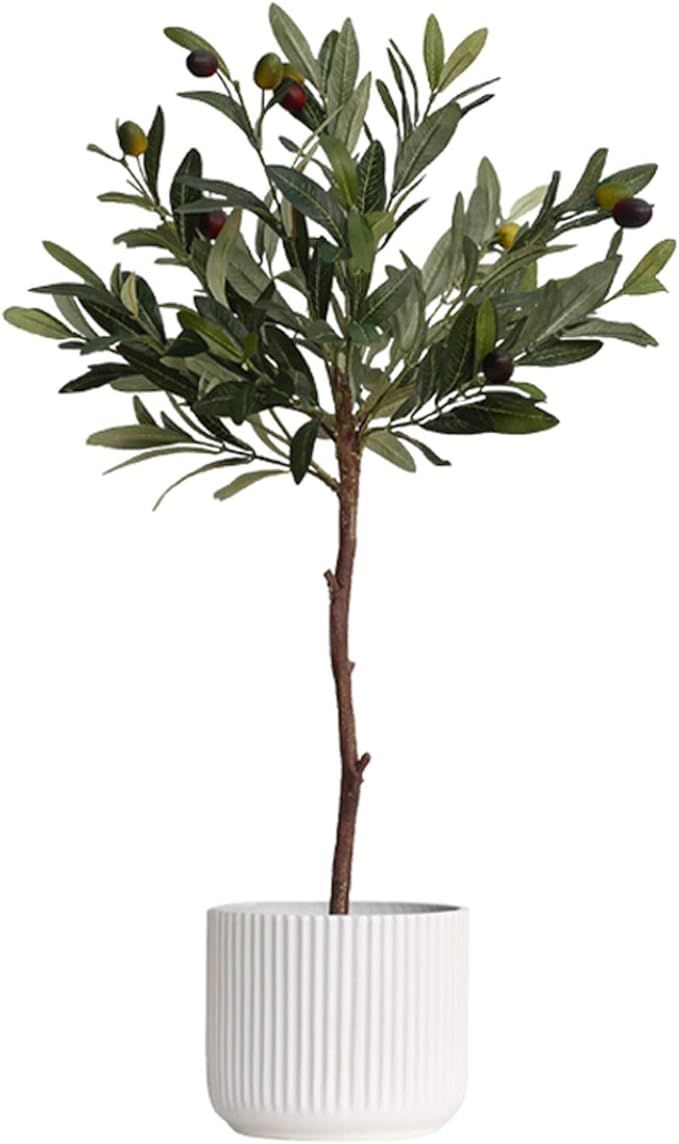 Artificial Plants Artificial Olive Tree in Decorative Container Faux Tree Plant Fake Olives Leaf ... | Amazon (US)