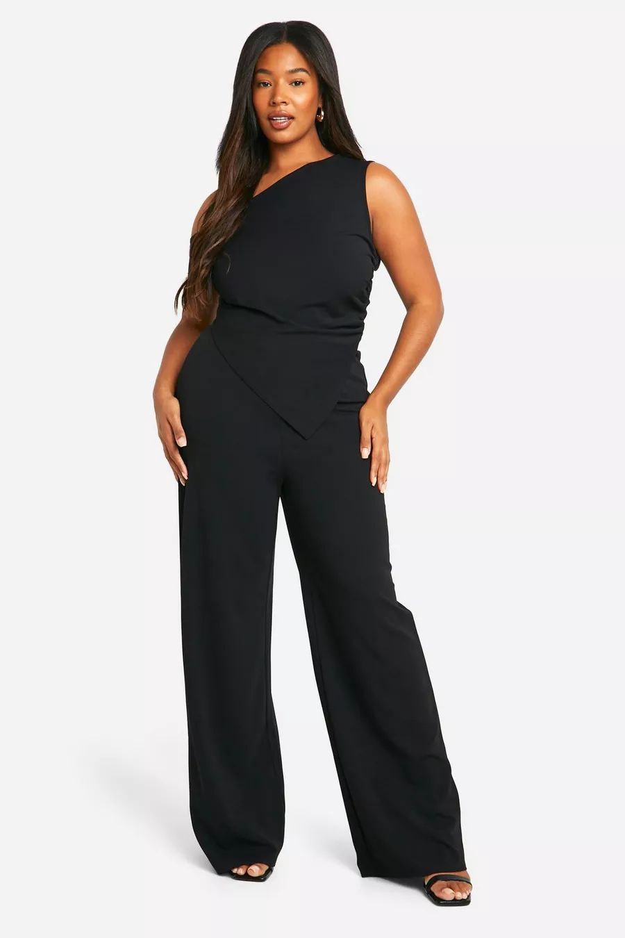 Plus Asymmetric Top & Pants Two-Piece | boohoo (US & Canada)