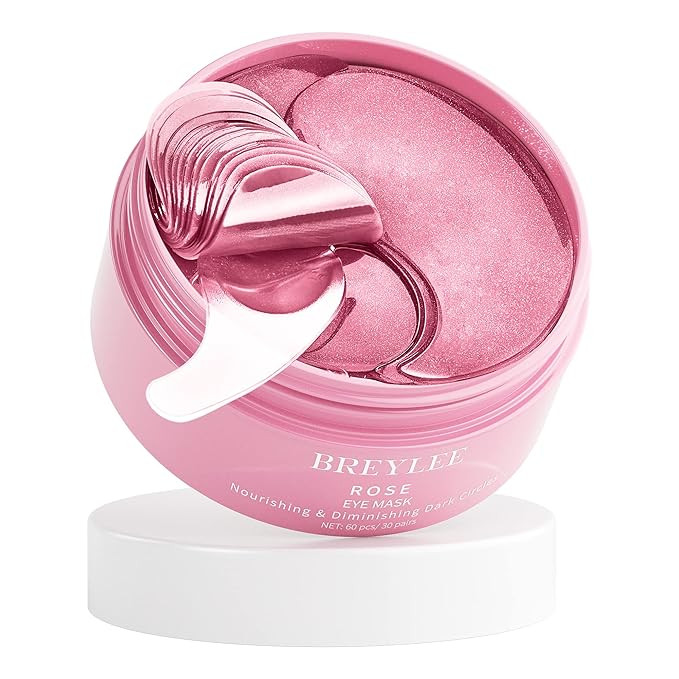 BREYLEE Pink Rose Eye Mask– 30 Pairs - Eye Treatment Mask, Under Eye Bags Treatment, Under Eye ... | Amazon (US)