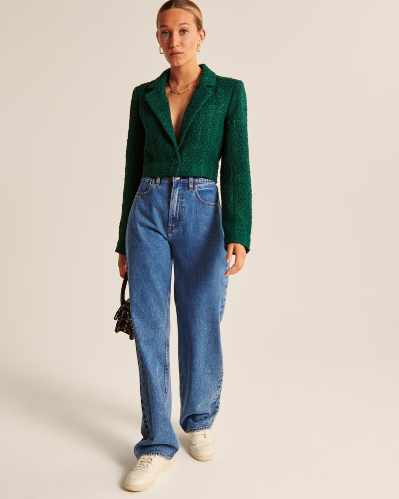 Cropped Tweed Blazer | Abercrombie & Fitch (US)