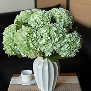4PCS Artificial Flowers Large Hydrangeas Flowers Latex Bouquet for Wedding Bridal Office Home Par... | Amazon (US)