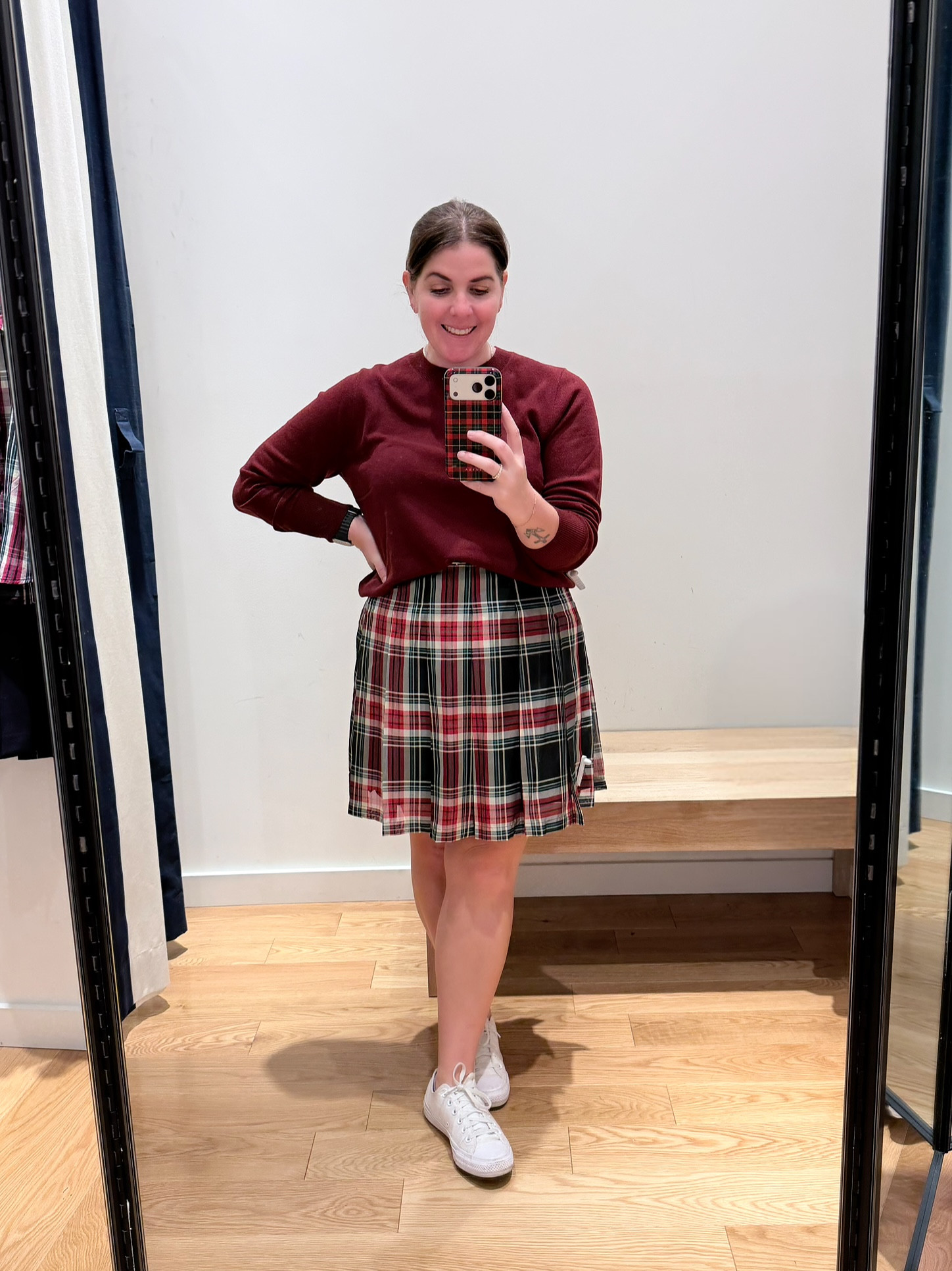 I am a sucker for a holiday plaid and this one from J. Crew is so good! Both the sweater and the skirt run TTS and you can dress them up or down for all of your holiday events! 

*Note…the skirt is on the longer side, I am 5’5 and would preferred if this skirt was a little shorter. 

#LTKootd #LTKMidsize #LTKHoliday
