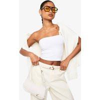 Womens Boohoo Basics Longer Length Bandeau Top - White - 12 | boohoo (US & Canada)