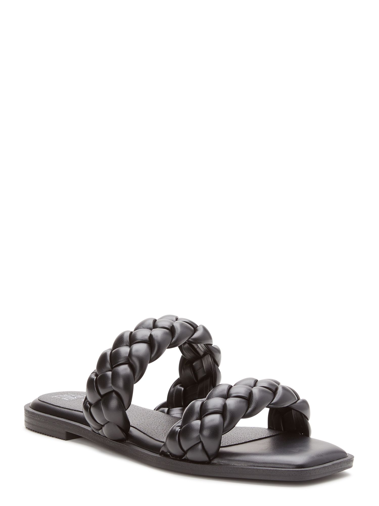 Time and Tru Women's Braided Two Band Sandals – Wide Width Available | Walmart (US)