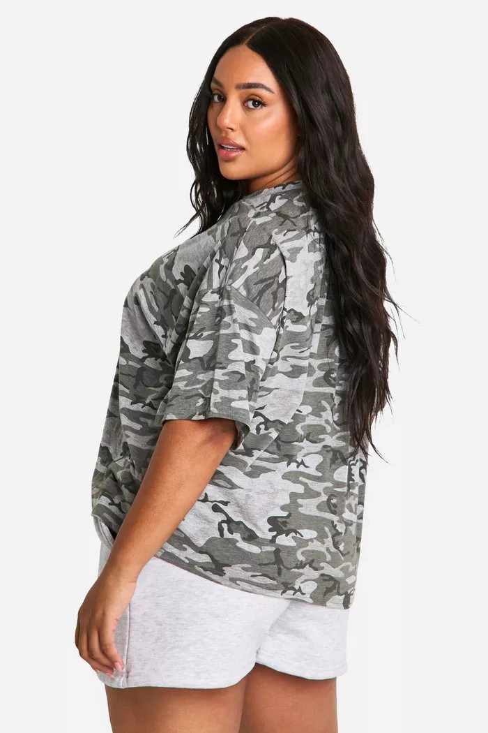 Plus Camo Oversized T-Shirt | boohoo (US & Canada)