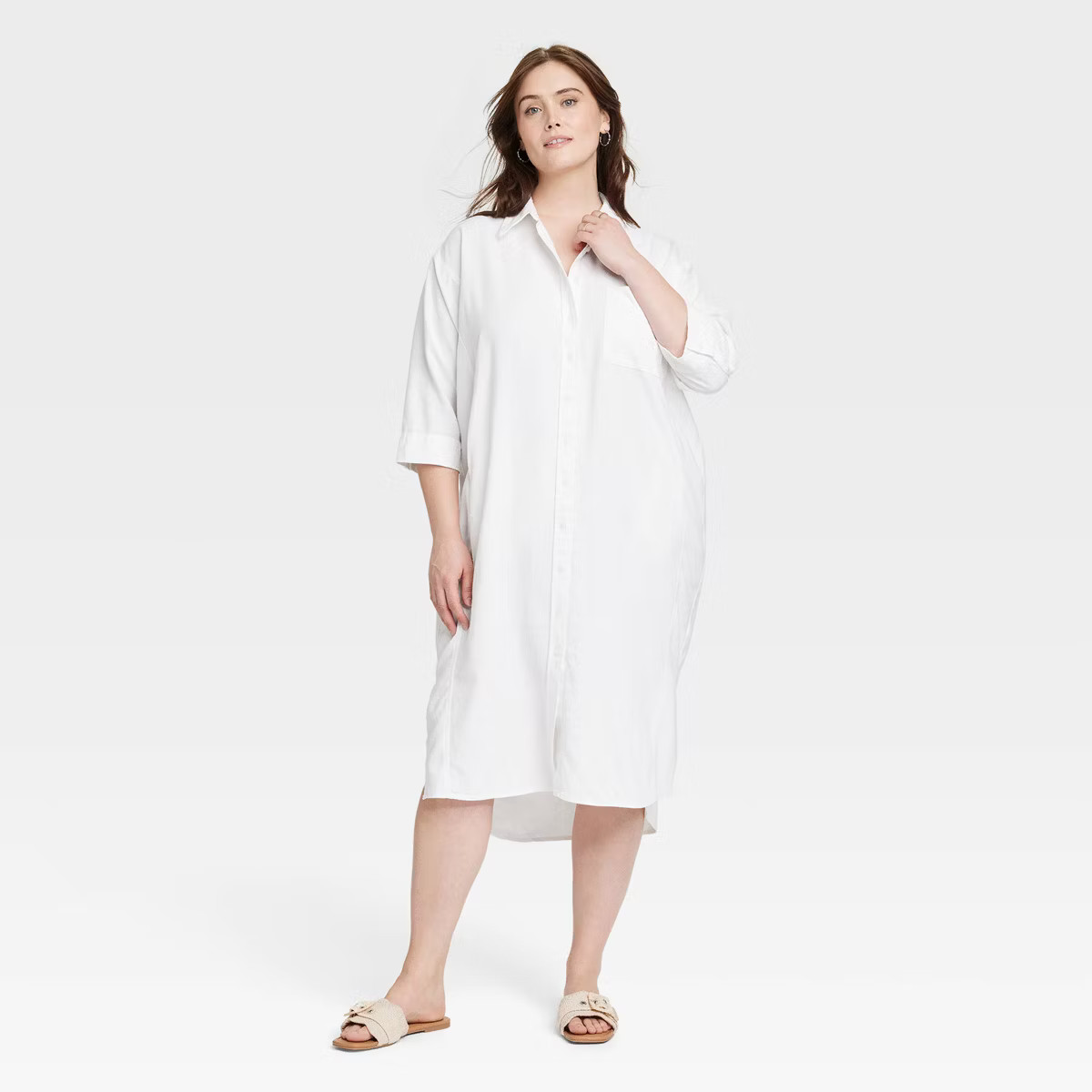 Women's 3/4 Sleeve Midi Shirtdress - Universal Thread™ | Target