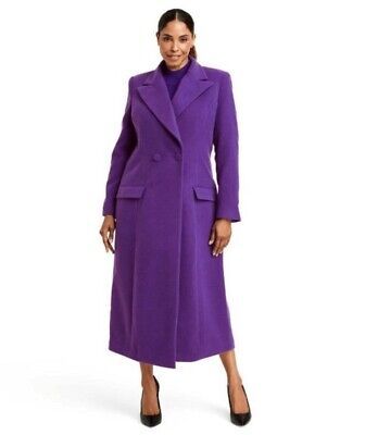 Sergio Hudson x Target Tailored Long Overcoat Purple Coat NWT Size XS  | eBay | eBay US