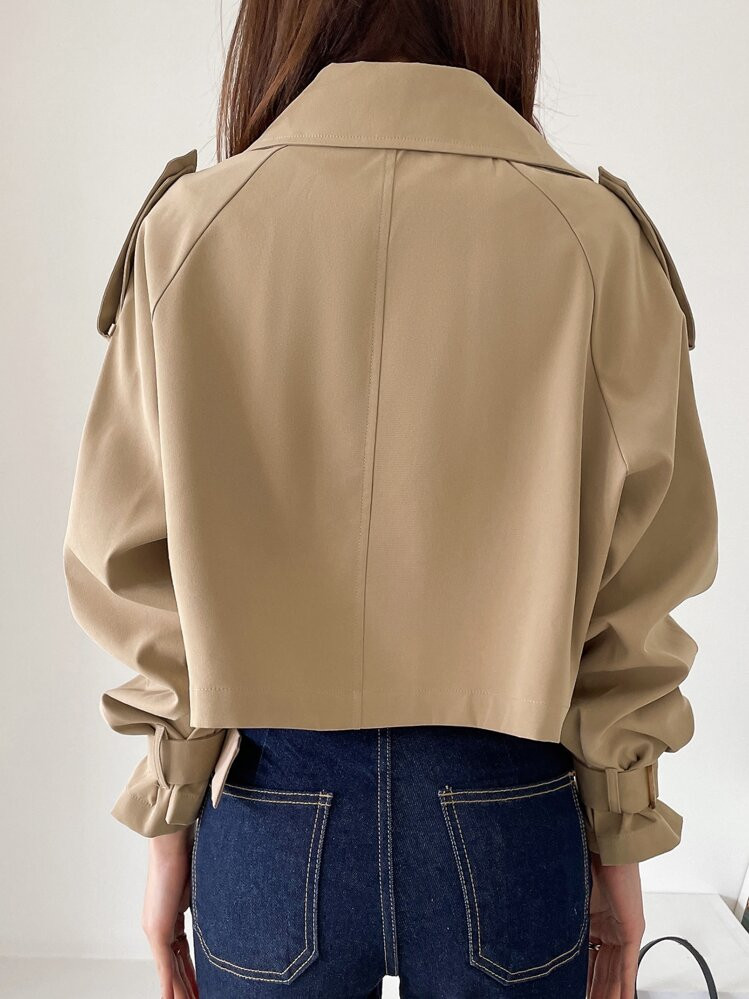 DAZY Epaulettes Design Raglan Sleeve Trench Coat,Fall Clothes Women Jacket | SHEIN