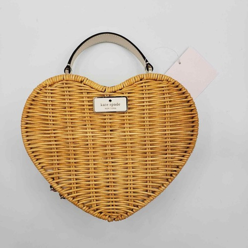 KATE SPADE Love Shack Heart Wicker Crossbody K7403 Rattan | eBay US
