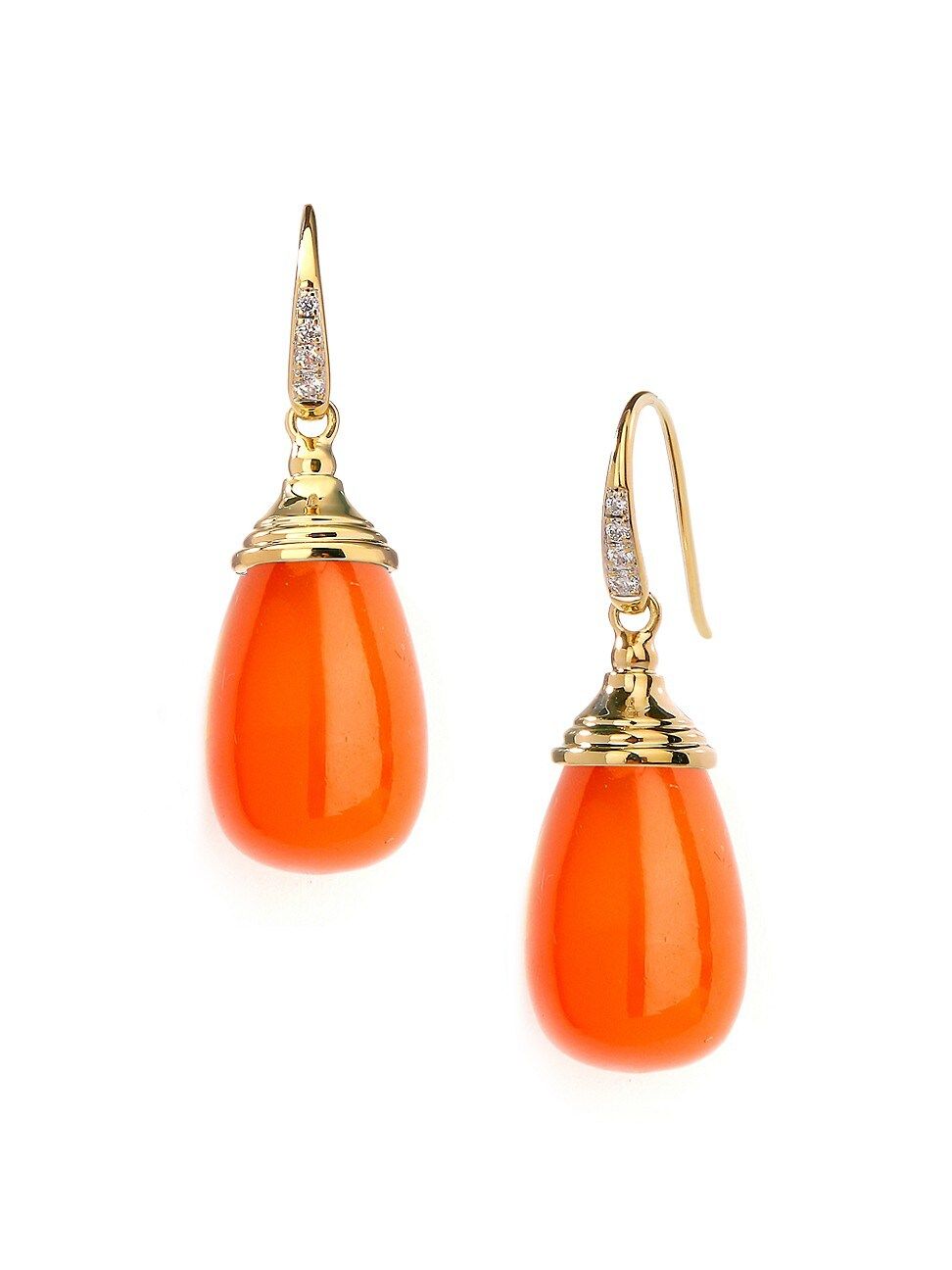 Mogul 18K Gold, Diamond & Orange Chalcedony Drop Earrings | Saks Fifth Avenue