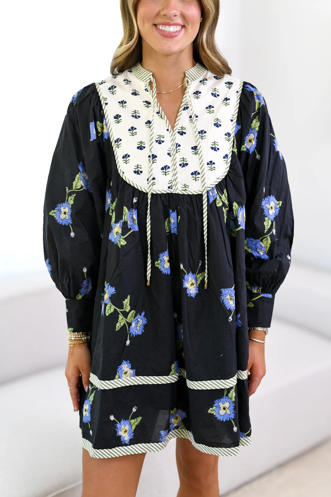 Jaylin Mix Print Mini Dress - Black | Fancyd Boutiqe