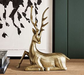 Brass Stag Reindeer Object | Pottery Barn CA
