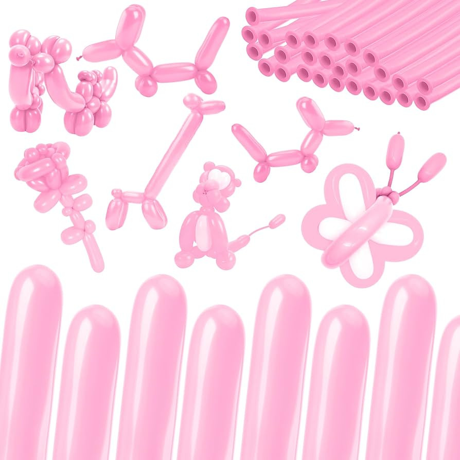 260 Pink Balloons - 50pcs Long Balloons for Arch & Animals Kit | Amazon (US)