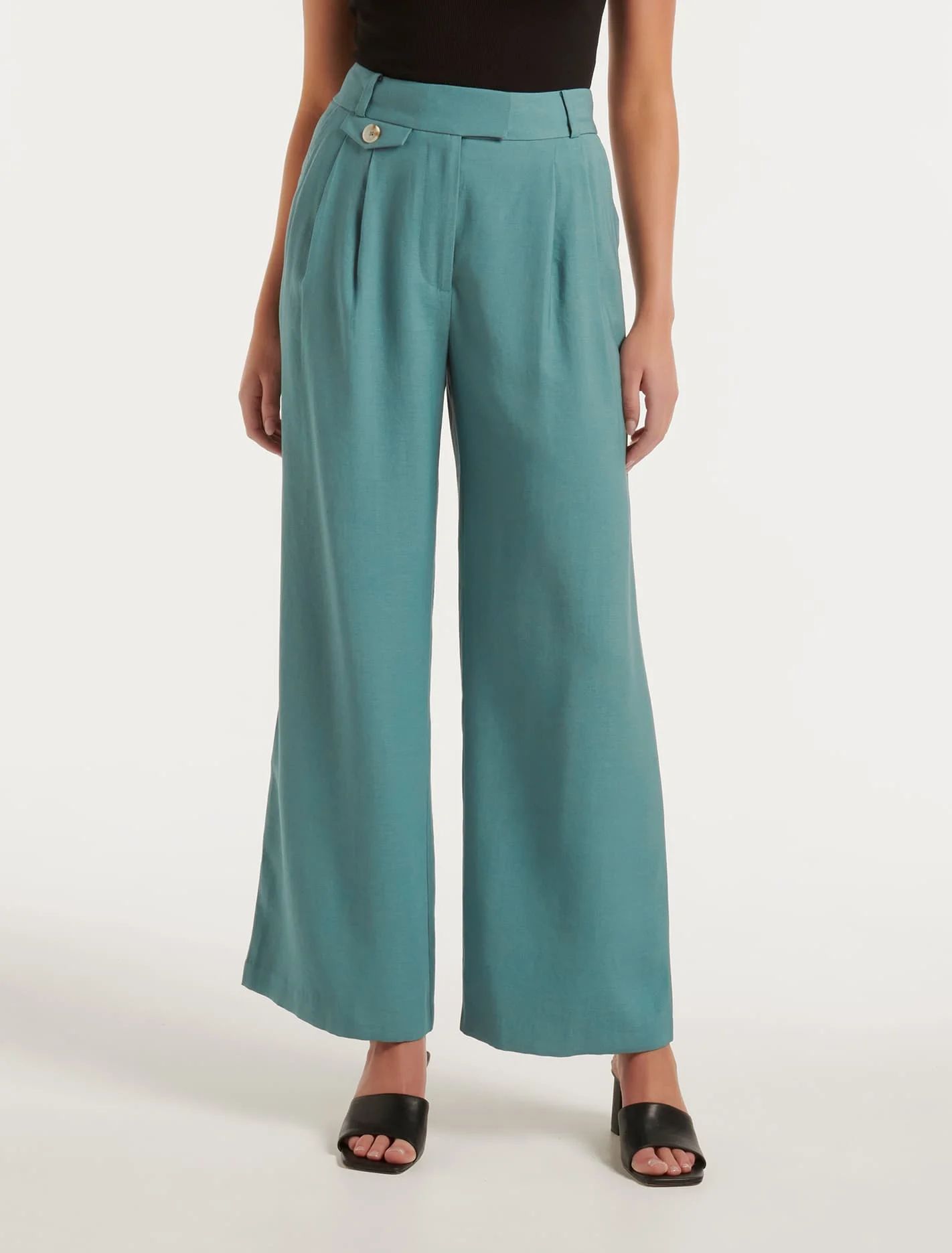 Lucinda Wide-Leg Bamboo Pants | Forever New (AU)