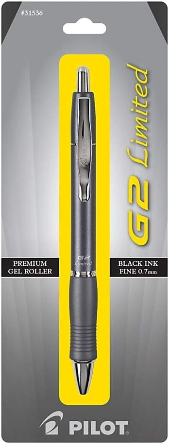 PILOT G2 Limited Refillable & Retractable Rolling Ball Gel Pen, Fine Point, Gray Barrel, Black In... | Amazon (US)