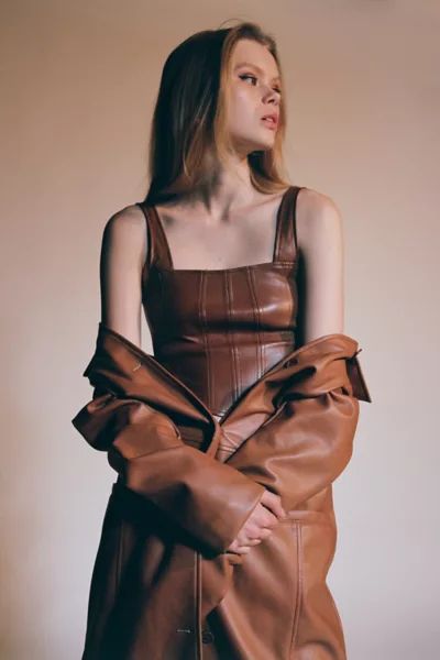 Motel Faux Leather Top | Urban Outfitters (US and RoW)