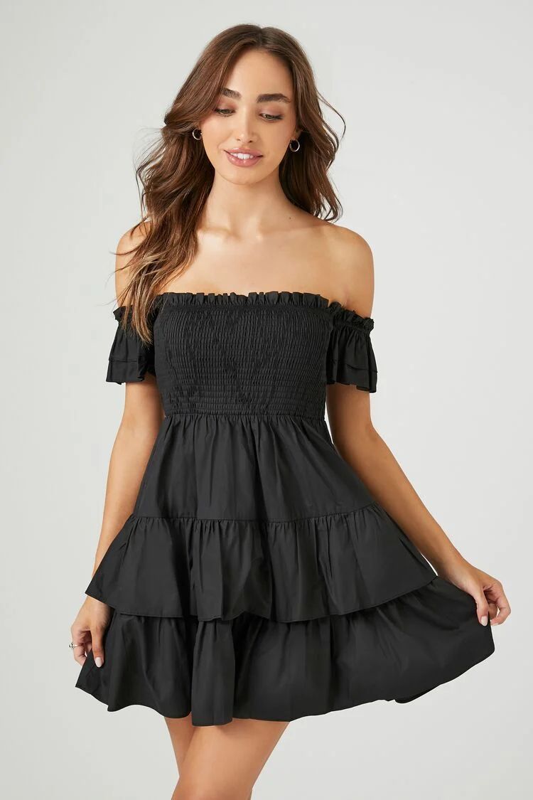 Smocked Off-the-Shoulder Mini Dress | Forever 21 (US)