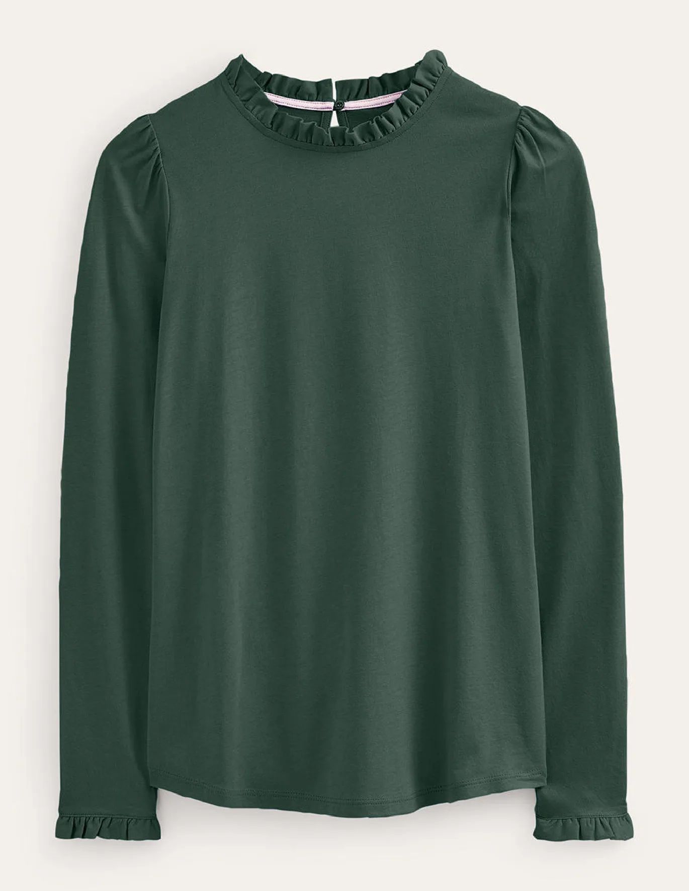 Supersoft Frill Detail Top - Chatsworth Green | Boden (US)