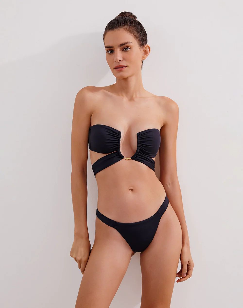 Matte Sienna Bandeau Top - Black | ViX Swimwear