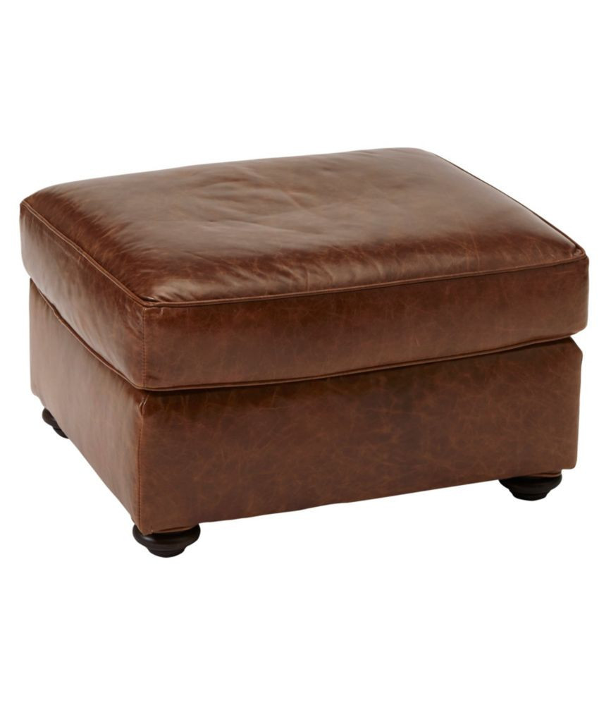 Leather Lodge Ottoman Chestnut Brown, Hardwood/Leather L. L.Bean | L.L. Bean