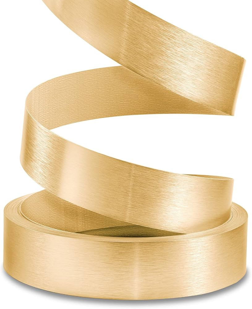 ZYJT Gold Edge Banding, 2" x 25ft Brushed Aluminum Edge Banding PVC Aluminum Edge Trim for Cabine... | Amazon (US)