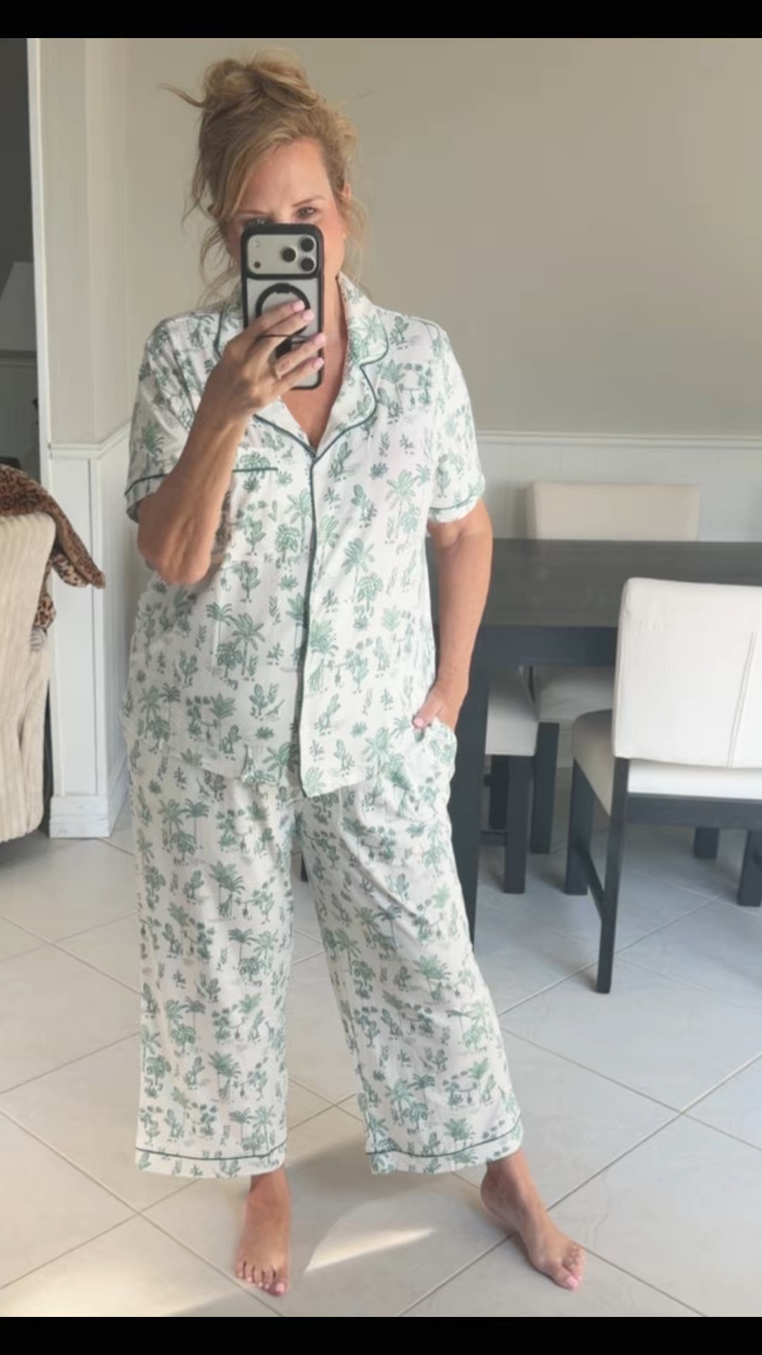 These may be the cutest little vacation-feel pajamas I’ve ever put on. Lightweight, comfy, soft, and they somehow make even coffee on the couch feel a little more luxurious. 🤍

Perfect for slow mornings, lake weekends, summer trips, or just pretending you’re at a beach resort while folding laundry. 😅☕️

Linked in my LTK 🌴✨