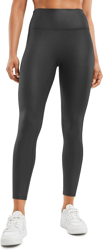 CRZ YOGA No Front Seam Faux Leather Leggings 25'' - Butterluxe Matte High Waist Stretch Tights Wo... | Amazon (US)