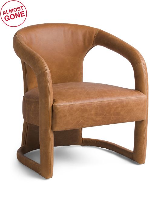 Archie Distressed Leather Accent Chair | TJ Maxx