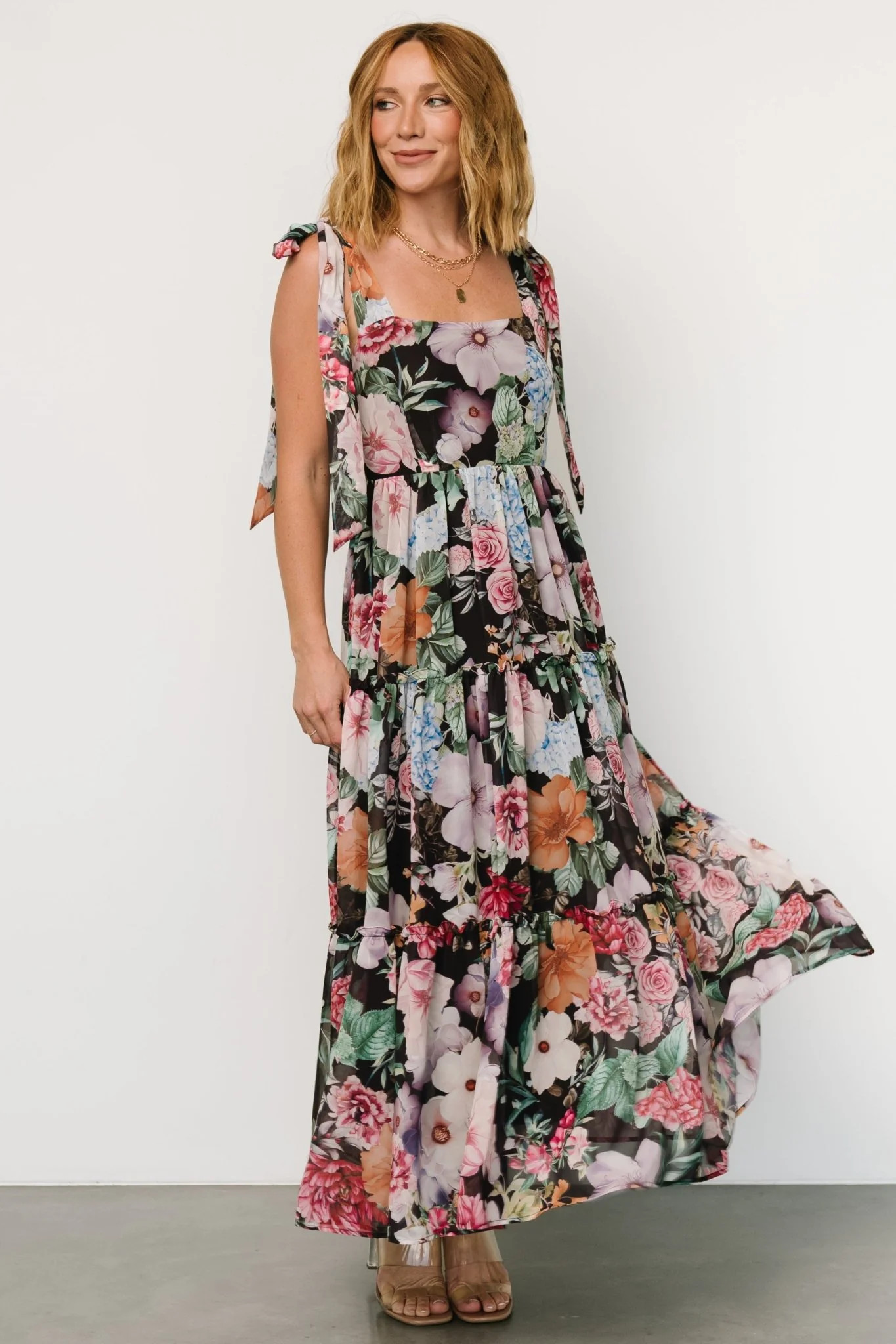 Anita Maxi Dress | Black Multi Floral | Baltic Born